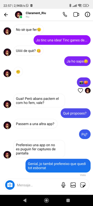 Aquesta conversa seria una bona manera de començar una sessió de sèxting.